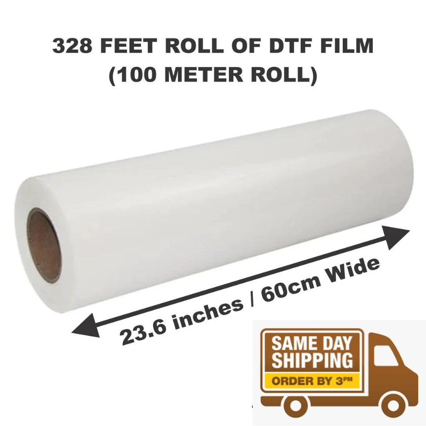 23.6” x 328 Feet Roll Of DTF Film – Hot Peel/cold peel