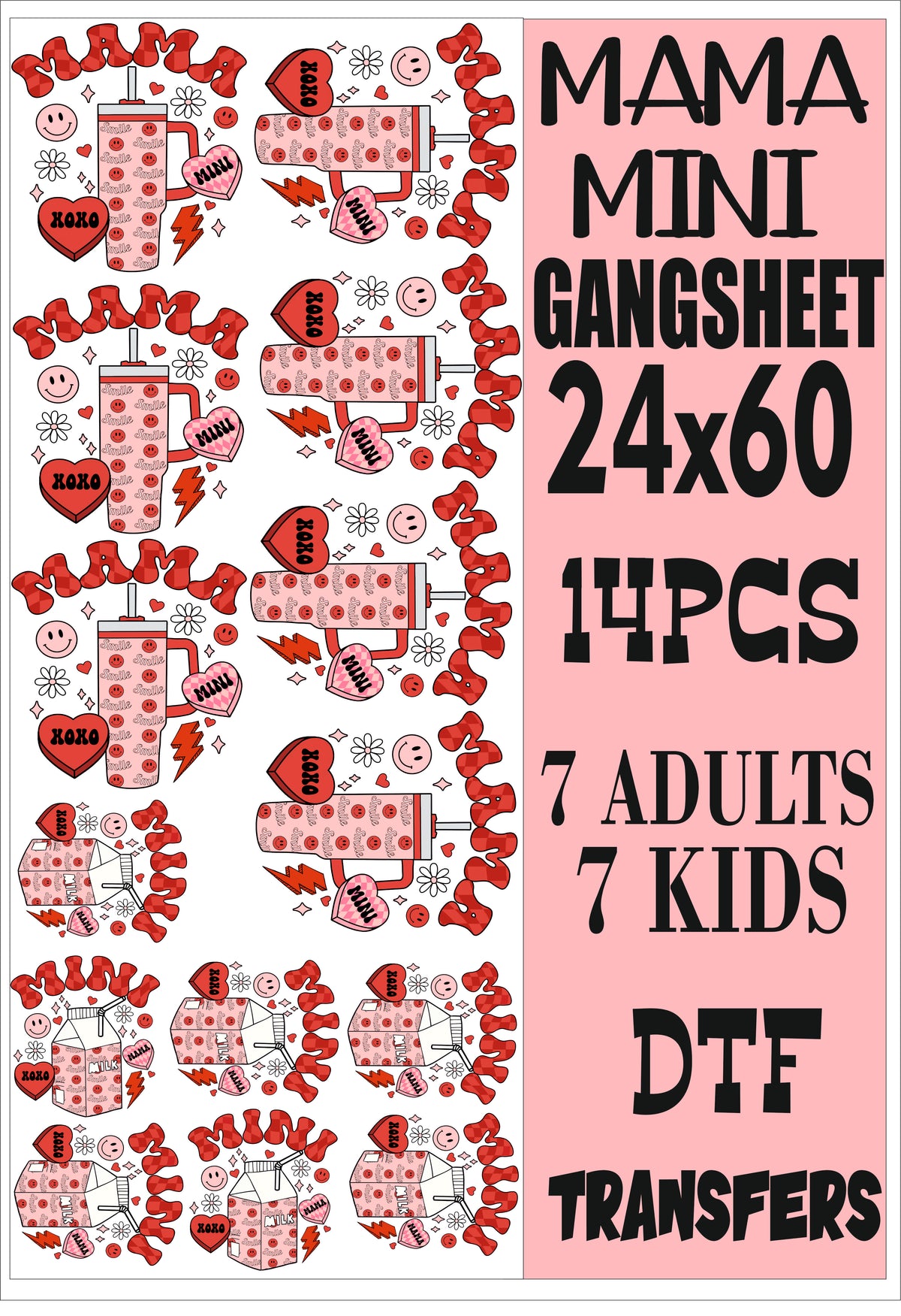 MAMA AND MINI 14PCS GANGSHEET