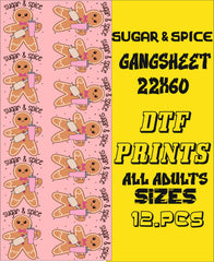 sugar and spice ginger bread 12 pc gang sheet