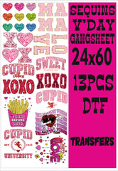 sequins vday dtf gangsheet  13pcs adults