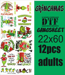 Grinchmas 12 pc dtf gangsheet