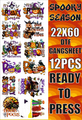 SPOOKY SEASON HALLOWEEN 12PC GANGSHEET