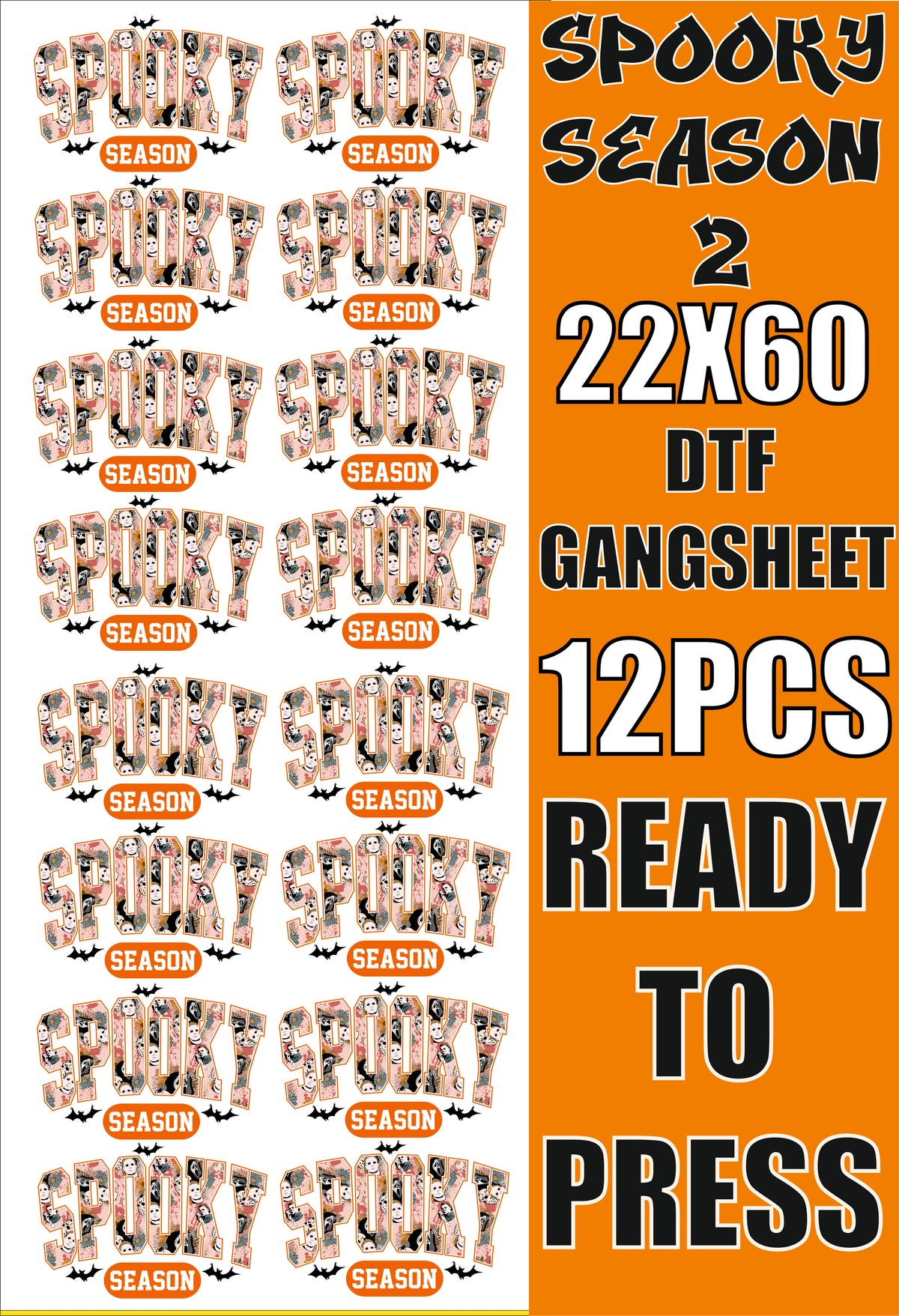 SPOOKY SEASON HALLOWEEN 12PC GANGSHEET