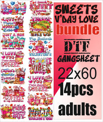 sweets vday  dtf gangsheet  14 pcs