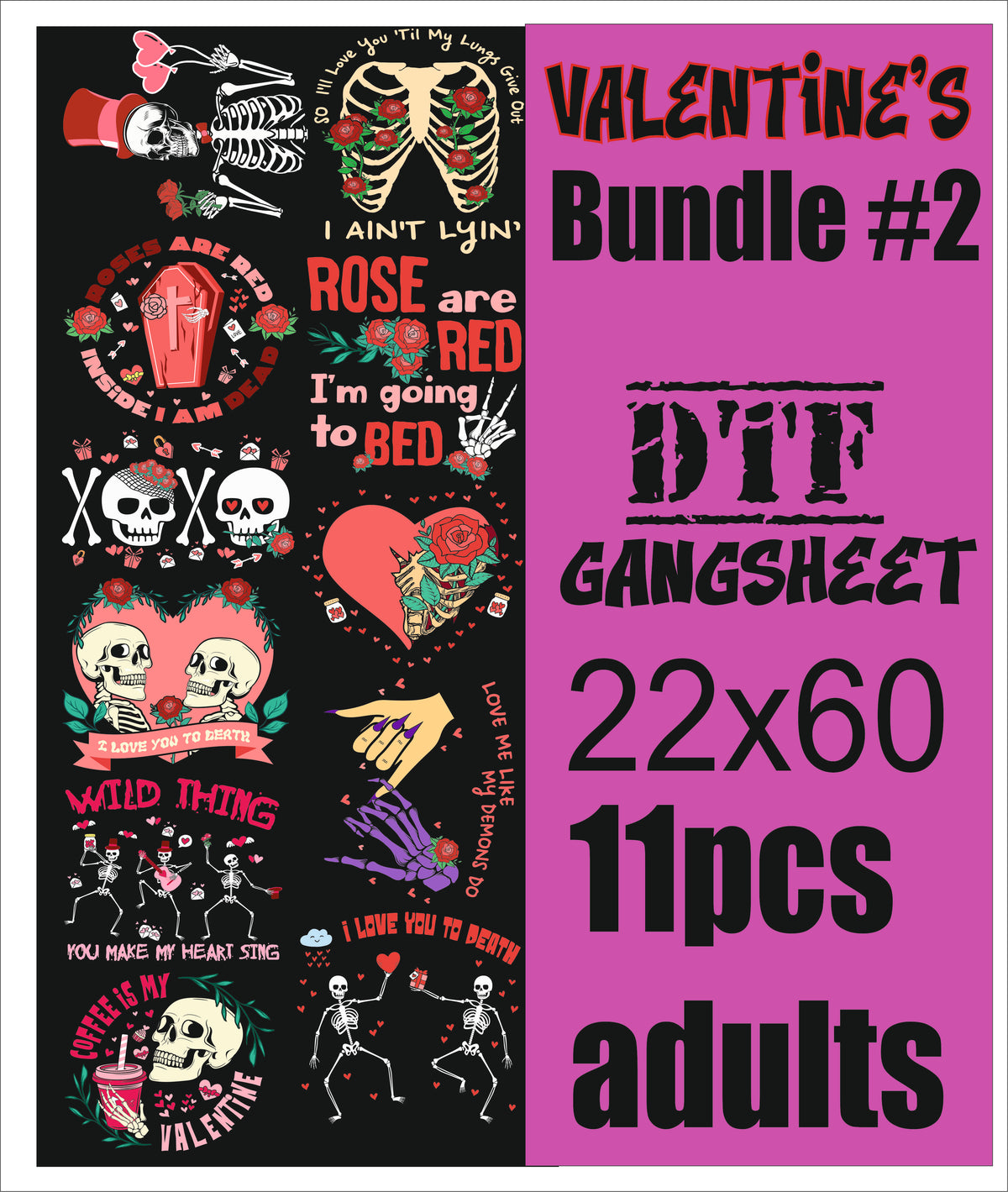 valentines gang sheet 2 11pcs  adults